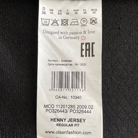 Sigrid Olsen Henny Jersey Reg Fit Hi Collar 3 Button Poly Blend Jacket Blk Sz S - Picture 12 of 14